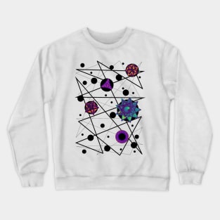 Space Time Continuum | Geometric Blue Red Purple Maurer Roses White Crewneck Sweatshirt